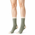 Calzini 35-38 in maglia verde salvia e crema a coste per uso quotidiano