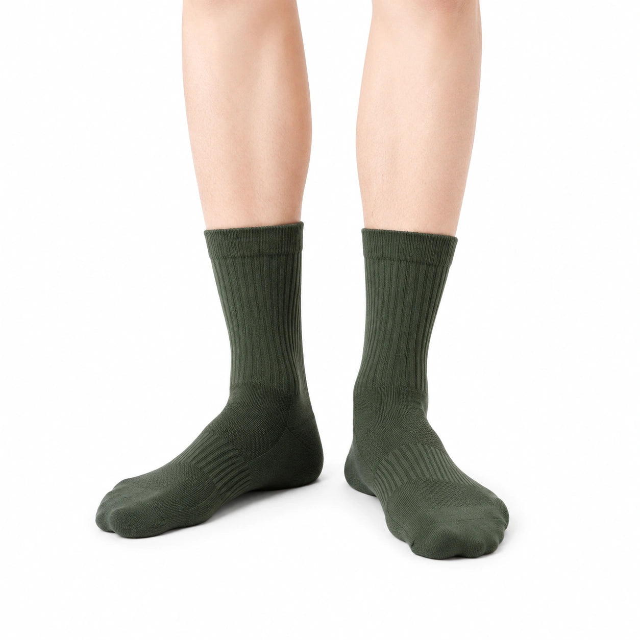 Calze a coste verde oliva 43-46 - stile casual