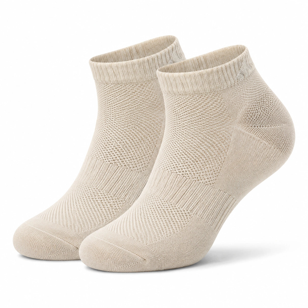Calzini alla caviglia 35-38 in tessuto a maglia beige traspiranti