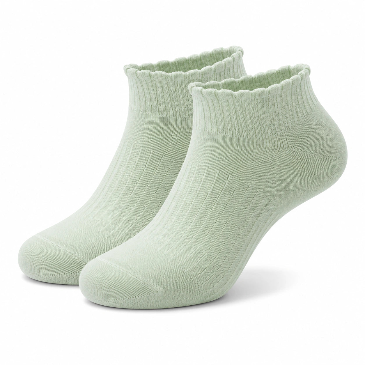 Calzini alla caviglia 35-38 in maglia verde chiaro a coste per uso quotidiano