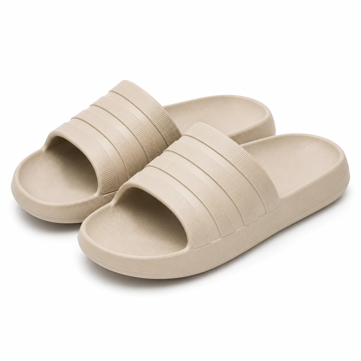 Ciabatte 38/39 in materiale sintetico beige - fascia ampia per piscina e casa