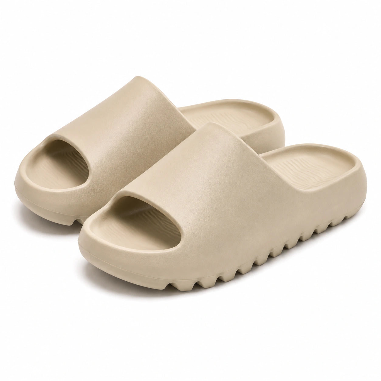 Ciabatte aperte taglia 38/39 in materiale sintetico beige - suola scanalata antiscivolo