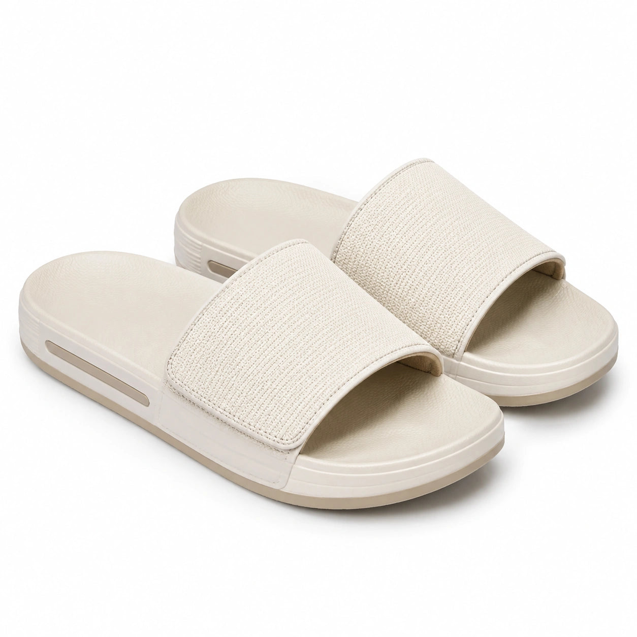 Ciabatte 40/41 beige con fascia in tessuto e suola sintetica - stile casual