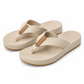 Infradito con zeppa 42/43 beige in tessuto - suola sintetica estiva