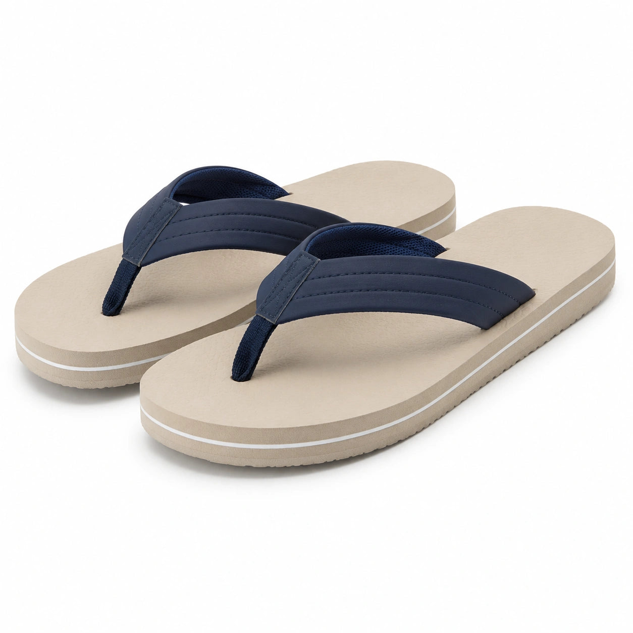Infradito 38/39 beige e blu con fascia imbottita per tempo libero