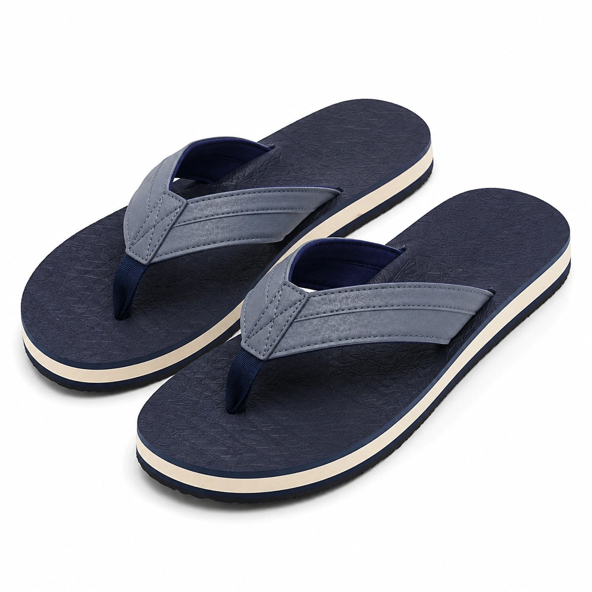 Infradito taglia 40/41 in materiale sintetico blu navy e grigio - suola testurizzata per tempo libero