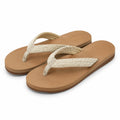 Infradito 40/41 beige e marrone con fascia intrecciata in tessuto stile casual