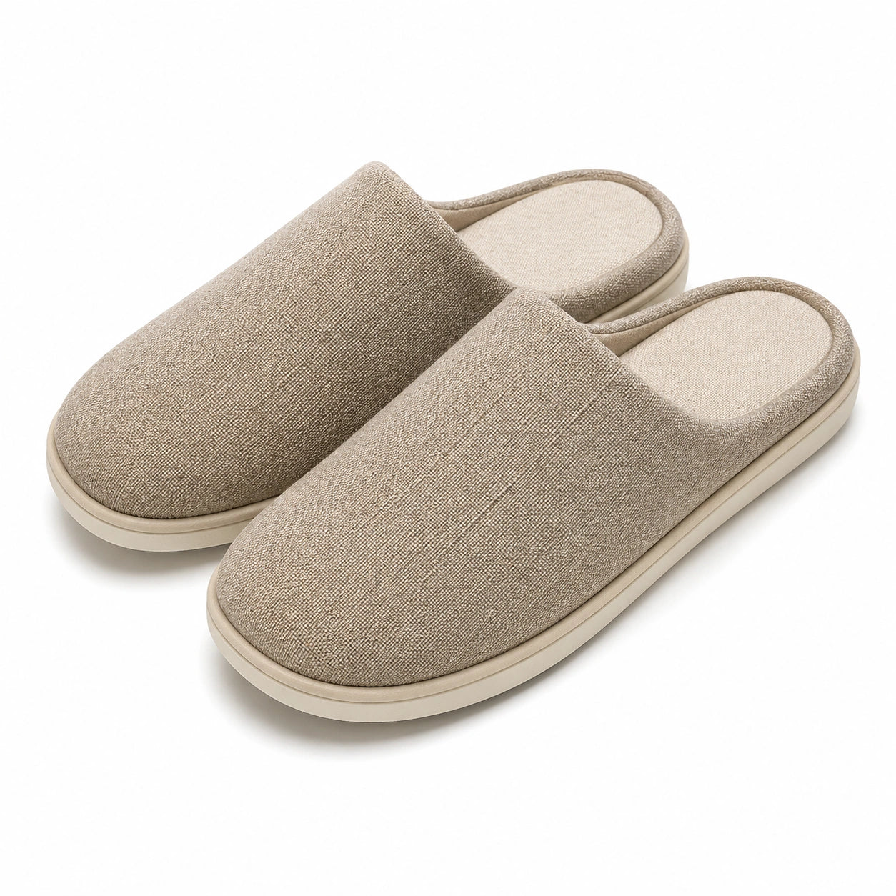 Pantofole 38/39 in tessuto beige per interno - stile slip-on