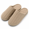 Pantofole da casa 42/43 in tessuto beige trapuntato - chiuse e leggere